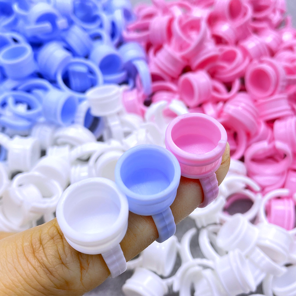 100Pcs Disposable Glue Ring Cu - Eyelash Extension Class ulasan dan harga