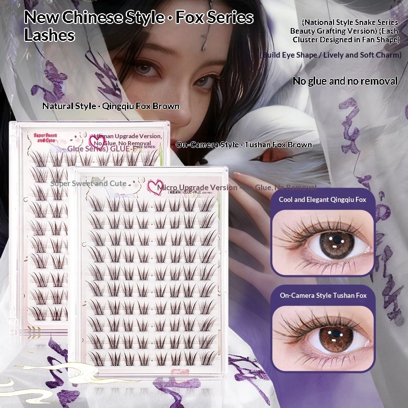 Glueless Fox Eye False Eyelash - Eyelash Extension Fox Eye ulasan dan harga