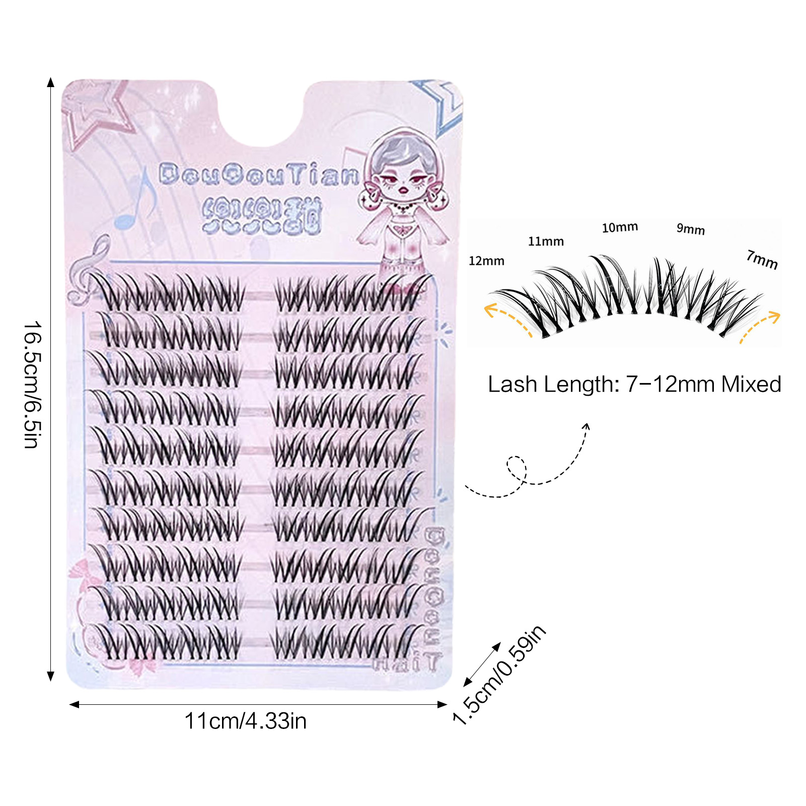 Fox-style False Eyelashes 7-12 - Eyelash Extension Fox Eye ulasan dan harga