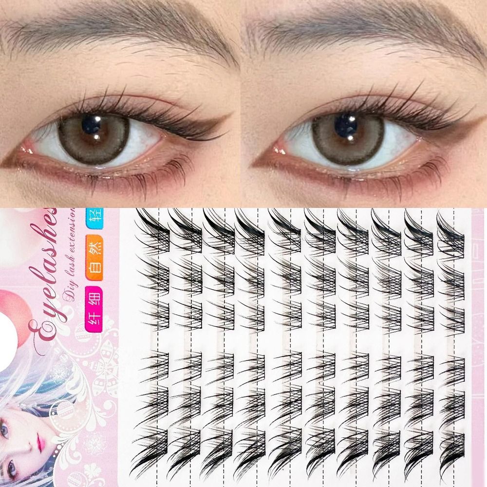 3D Cat Eye Clusters Lashes Man - Eyelash Extension Fox Eye ulasan dan harga