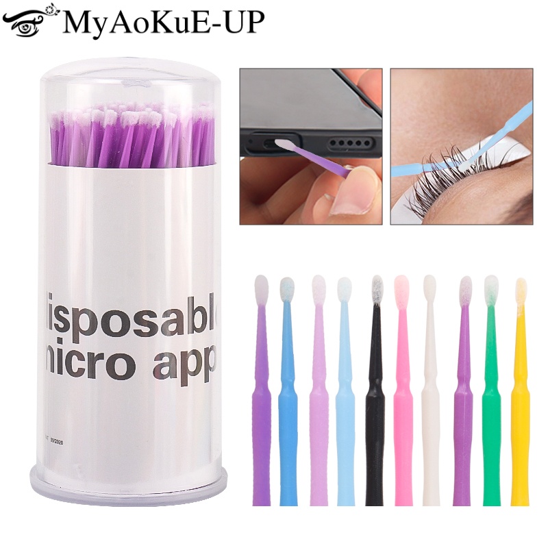 100pcs Disposable Eyelash Brus - Eyelash Extension Cleaning ulasan dan harga