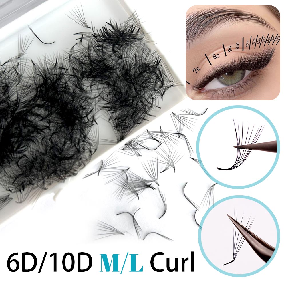500 Fans 6D 6mm 10D M L Specia - Eyelash Extension Fox Eye ulasan dan harga