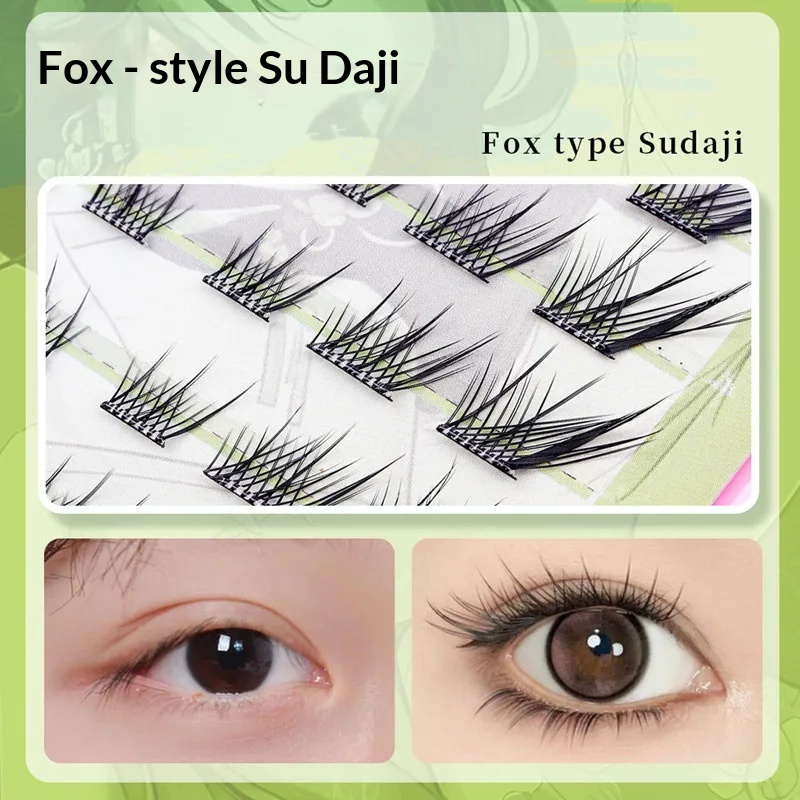 Voluminous Glue-free Self-adhe - Eyelash Extension Fox Eye ulasan dan harga