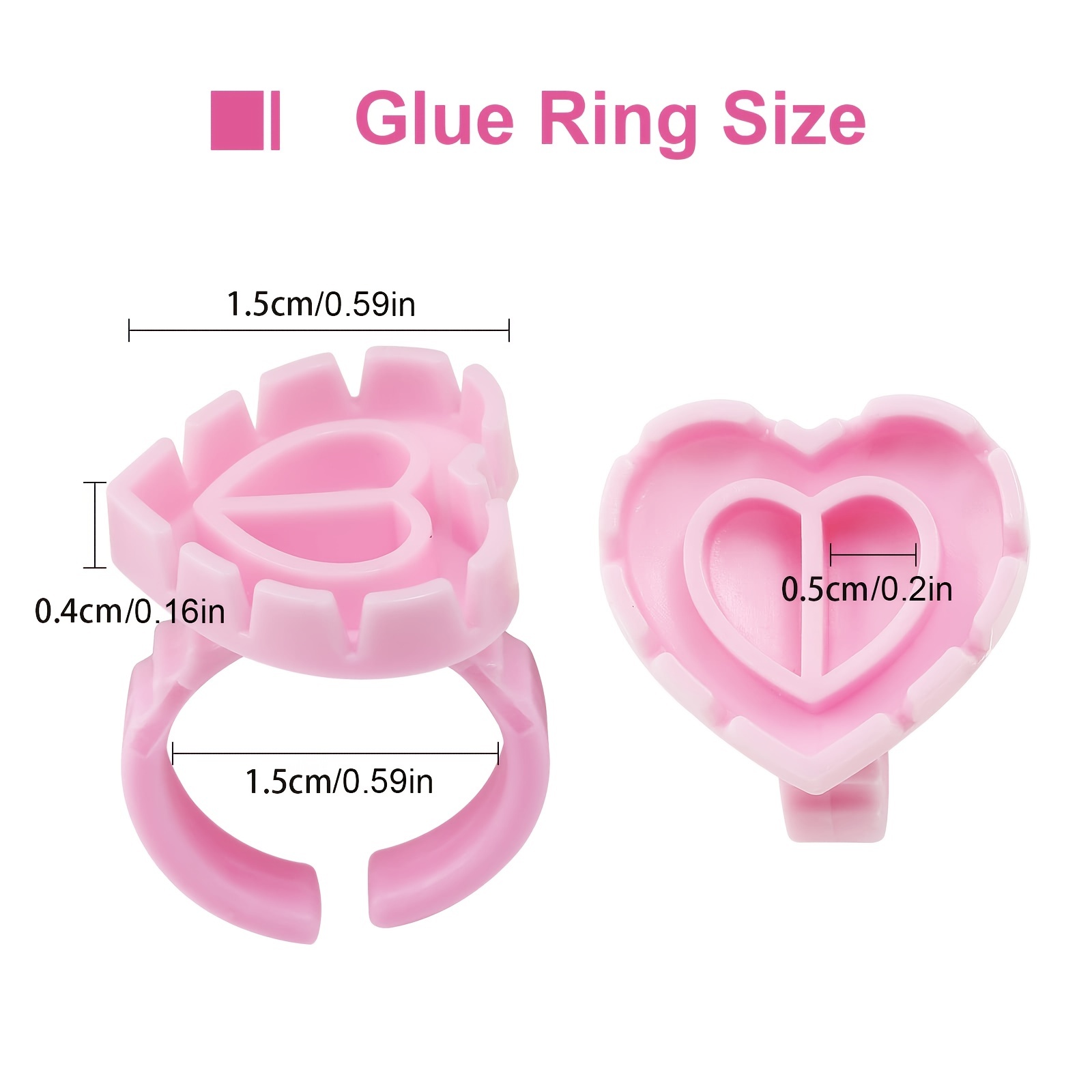 100PCSHeart Eyelash Glue Rings - Eyelash Extension Class ulasan dan harga